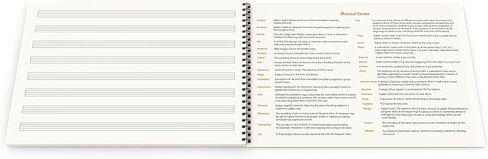 كتاب مخطوطة موسيقية مقاس A4 (8.3 × 11.7 بوصة)، 12 عصا في كل صفحة. 120 صفحة، ورق FSC بوزن 90 جرامًا للمتر المربع. غلاف ويرو (A4 (أفقي)) in Kuwait