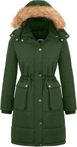 Garemcy Women's Winter Coat Water Resistant Long Puffer Jacket Fur-trim Hooded Parka in Saudi Arabia