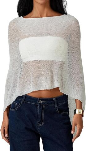 Summer Irregular Sheer Cover-ups for Women Sexy Knitted Tops Y2k Aesthetic Beach Vacation Going Out Clothes in Saudi Arabia