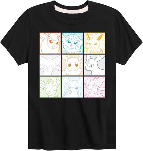 Pokémon - Eevee Squares - Boy's Youth Short Sleeve Graphic T-Shirt in Saudi Arabia