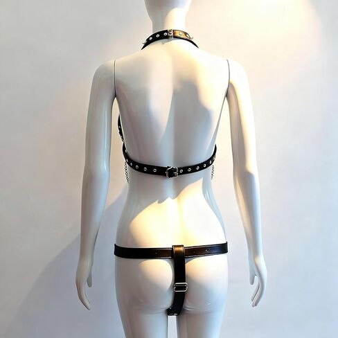 طقم حزام جلد PU قابل للتعديل للرجال - حزام جسم عبودية BDSM أسود فاسق، مثالي للعب دور الكرنفال في عيد الحب، وملابس النادي والحفلات التنكرية للبالغين in Saudi Arabia