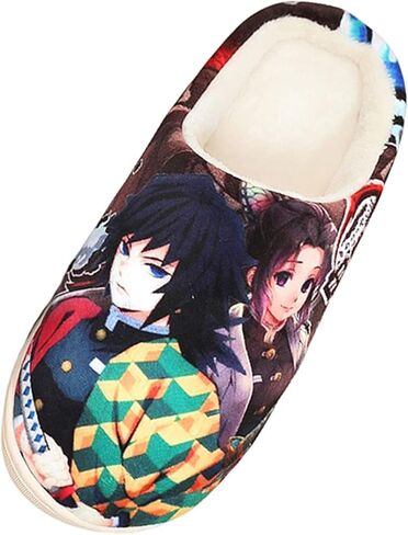 Anime Slippers Soft Plush Memory Foam House Slippers Men Women Winter Anti-slip Indoor Outdoor Slip on Shoes in Saudi Arabia