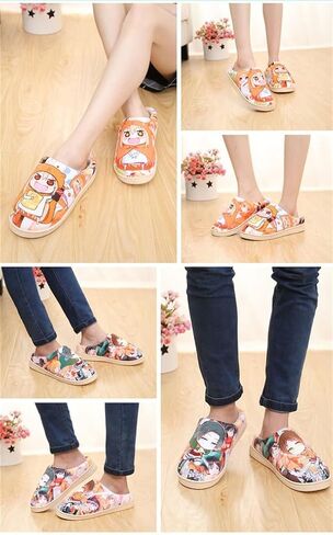 Anime Slippers Soft Plush Memory Foam House Slippers Men Women Winter Anti-slip Indoor Outdoor Slip on Shoes in Saudi Arabia