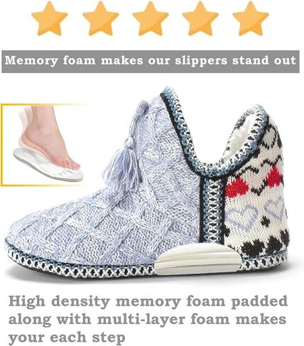 أحذية نسائية مريحة منسوجة من الإسفنج الذكي غير قابلة للانزلاق للاستخدام الداخلي والخارجي في المنزل الدافئ in Kuwait