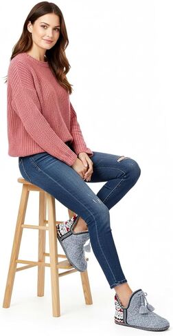 أحذية نسائية مريحة منسوجة من الإسفنج الذكي غير قابلة للانزلاق للاستخدام الداخلي والخارجي في المنزل الدافئ in Kuwait