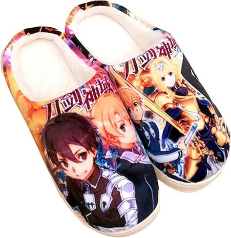 Anime Slippers Soft Plush Memory Foam House Slippers Men Women Winter Anti-slip Indoor Outdoor Slip on Shoes in Saudi Arabia