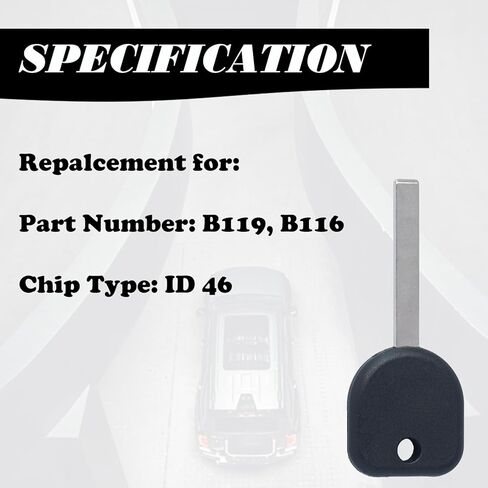 MechanMagic Uncut New Transponder Ignition Key Replacement Fits for Chevrolet Tahoe Suburban Camaro Colorado Equinox Impala Malibu Silverado GMC Canyon Sierra Buick Encore Regal Verano B119 B116 in Saudi Arabia