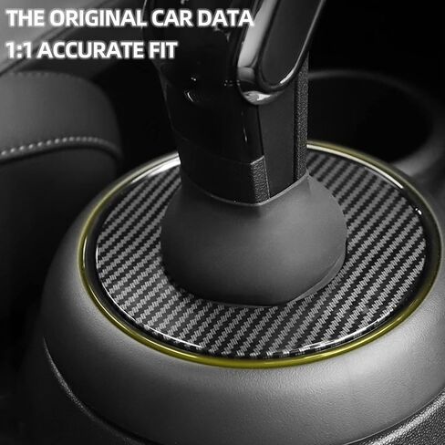 Carbon Fiber Gear Shift Dust Cover Protector Car Interior Decoration Case for Mini Cooper 3rd Gen F Series 2019 2020 2021 2022 2023 (Imitation Carbon Fiber, 2019-2023 Years) in Saudi Arabia