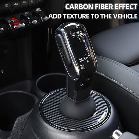 Carbon Fiber Gear Shift Dust Cover Protector Car Interior Decoration Case for Mini Cooper 3rd Gen F Series 2019 2020 2021 2022 2023 (Imitation Carbon Fiber, 2019-2023 Years) in Saudi Arabia