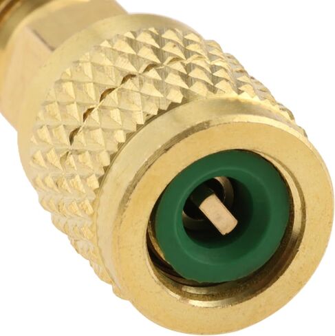 Mtsooning 2 Pcs R32 R454B Refrigerant Brass Adapter, 1/4" Female to 1/4" Male Reverse Thread, Low-Loss HVAC Quick Connect Fittings for R-454B/R-32 Tanks & Mini Split Systems in Saudi Arabia