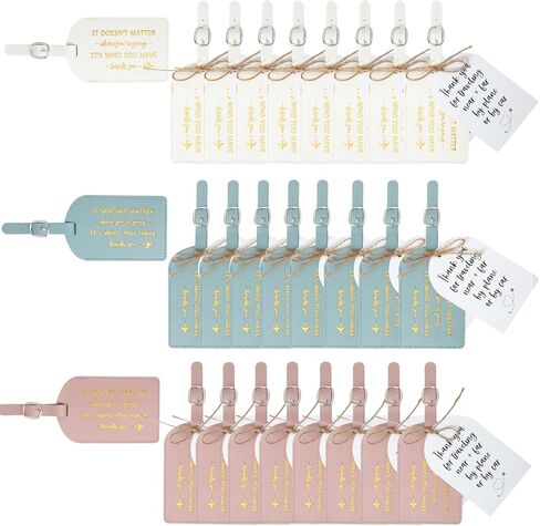 24 Pcs Wedding Luggage Tags with Thank You Tags, It's Who You Have Beside You, Wedding Guest Favor Tag, Bridal Shower Gifts, Travel Accessories for Suitcase or Bag (Dusty Blue) in Saudi Arabia