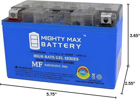 بطارية مايتي ماكس YT7B-BS GEL 12 فولت 6.5AH بطارية بديلة لـ CYLA7BBSXTA Xtreme AGM 7B-BS Powersport in Kuwait
