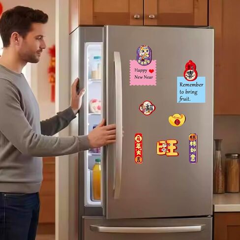 24PCS Chinese New Year Refrigerator Door Sticker 2026,New Year Decoration Horse Refrigerator Magnets,Horse Lunar Metal Door Decorations for Home Decoration Mailbox Car Locker Cabinets in Saudi Arabia