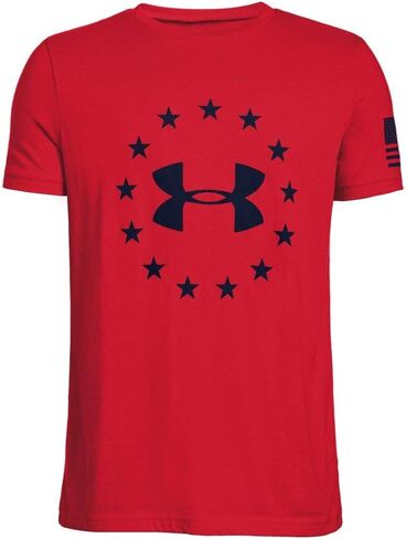 تي شيرت بشعار Freedom للأولاد من Under Armour، (002) أسود / / فولاذي، متوسط in Saudi Arabia