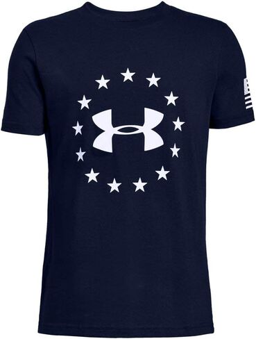 تي شيرت بشعار Freedom للأولاد من Under Armour، (002) أسود / / فولاذي، متوسط in Saudi Arabia