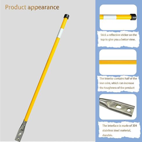 28 "Yellow Snow Plow Blade Marker Guide Kit Semi-Wire High Visibility Stainless Steel Joints Most Snow Plows are Resistant to Breaking and Rusting and Low Temperatures in Saudi Arabia