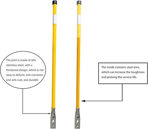 28 "Yellow Snow Plow Blade Marker Guide Kit Semi-Wire High Visibility Stainless Steel Joints Most Snow Plows are Resistant to Breaking and Rusting and Low Temperatures in Saudi Arabia