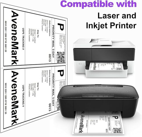25 ورقة ملصق نصف ورقة (8.5 بوصة × 5.5 بوصة) - 2 لكل ورقة، 50 ملصق إجمالي - ملصقات شحن ذاتية اللصق غير لامعة متوافقة مع طابعات الليزر والطابعات النافثة للحبر، للبريد والتنظيم والاستخدام في الفصل الدراسي in Kuwait