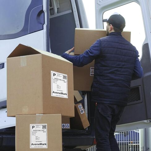 25 ورقة ملصق نصف ورقة (8.5 بوصة × 5.5 بوصة) - 2 لكل ورقة، 50 ملصق إجمالي - ملصقات شحن ذاتية اللصق غير لامعة متوافقة مع طابعات الليزر والطابعات النافثة للحبر، للبريد والتنظيم والاستخدام في الفصل الدراسي in Kuwait