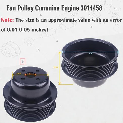 JEENDA Fan Pulley Compatible with Cummins Engine 6BT5.9 3914458 Diameter 130mm in Saudi Arabia