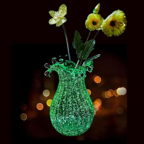 QFkris Hand Blown Glass Vase for Flowers, 8 Inch Red Crystal Bubble Flower Vases for Bouquet Home Decor Decorative Centerpieces, Unique for Mom, Valentine's Day Gift for Her Lover in Saudi Arabia