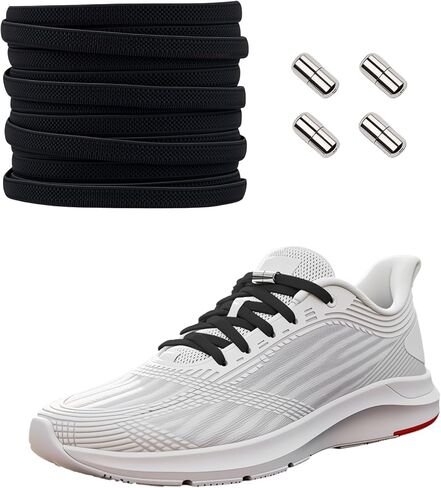 2 Pairs Elastic No-Tie Shoelaces Set, Quick Lock Capsule Buckle Shoe Laces for Sports, Travel in Saudi Arabia