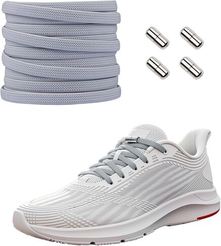 2 Pairs Elastic No-Tie Shoelaces Set, Quick Lock Capsule Buckle Shoe Laces for Sports, Travel in Saudi Arabia