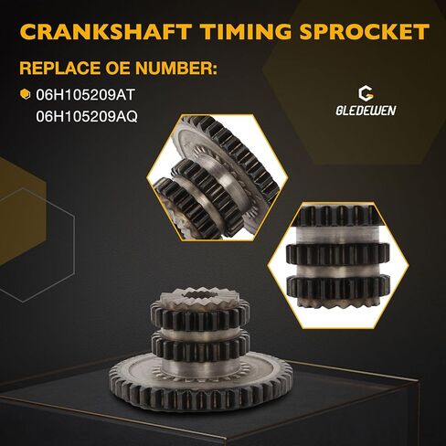 2.0 Engine Timing Chain Kit with Sprocket, Compatible with 2008-2015 Audi A3 A4 A5 A6 TT Allroad Volkswagen GTI Passat CC, Replaces 06H105209AT 06H105209AQ, Fit for DOHC L4 2.0L Engine in Saudi Arabia