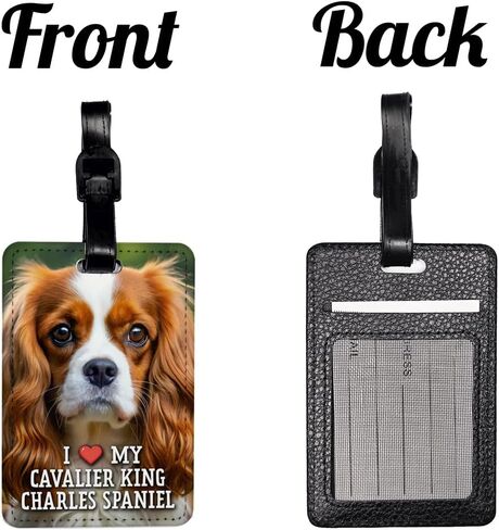 I Love My Cavalier King Charles Spaniel Dog Heart Travel Faux Leather Luggage Tag in Saudi Arabia