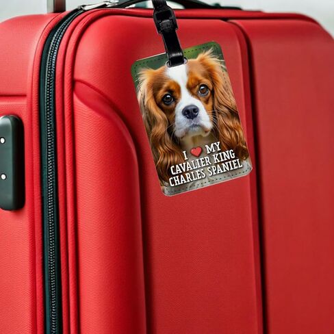 I Love My Cavalier King Charles Spaniel Dog Heart Travel Faux Leather Luggage Tag in Saudi Arabia