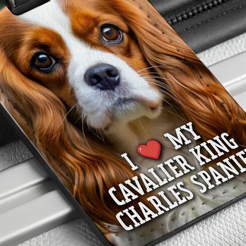 I Love My Cavalier King Charles Spaniel Dog Heart Travel Faux Leather Luggage Tag in Saudi Arabia