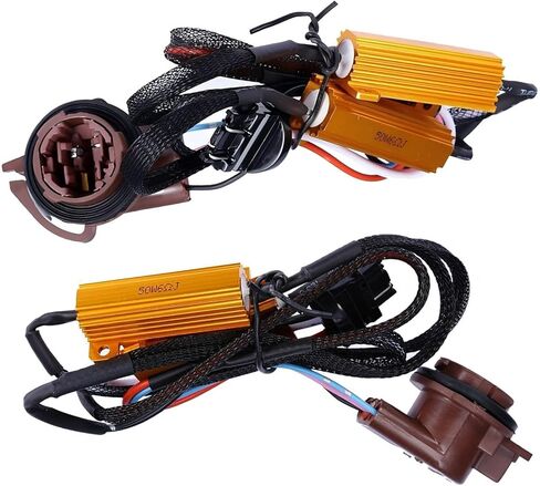 2 PCS Car Bulb Resistor Kit, 50 W 12 V Anti-flicker Brake Light Resistor, T20 3157 3157A 4157 Flashing Error Code Fix Warning Canceller, for Most Cars Suvs (Multicolored) in Saudi Arabia
