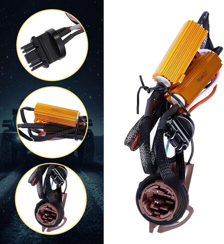 2 PCS Car Bulb Resistor Kit, 50 W 12 V Anti-flicker Brake Light Resistor, T20 3157 3157A 4157 Flashing Error Code Fix Warning Canceller, for Most Cars Suvs (Multicolored) in Saudi Arabia