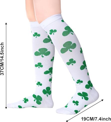 choyaxo St. Patrick's Day Socks Shamrock Socks Knee High Sock for Women Men Costume Festival Party in Saudi Arabia