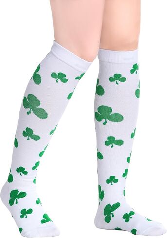 choyaxo St. Patrick's Day Socks Shamrock Socks Knee High Sock for Women Men Costume Festival Party in Saudi Arabia