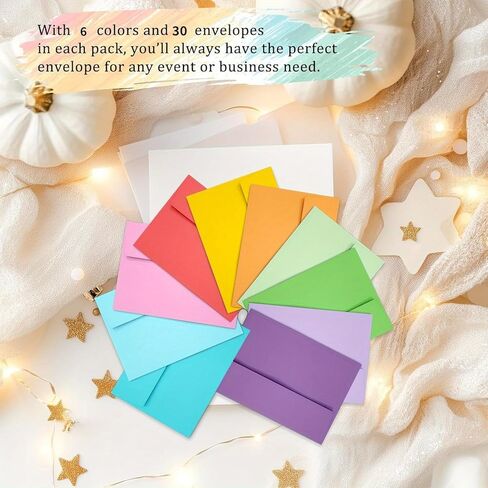 30PCS Multicolor Color 5x7 Envelopes for Invitations and Weddings with Self-Sealing Feature. in Saudi Arabia