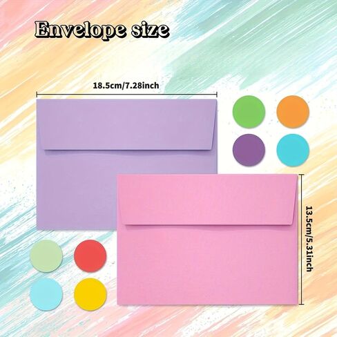 30PCS Multicolor Color 5x7 Envelopes for Invitations and Weddings with Self-Sealing Feature. in Saudi Arabia