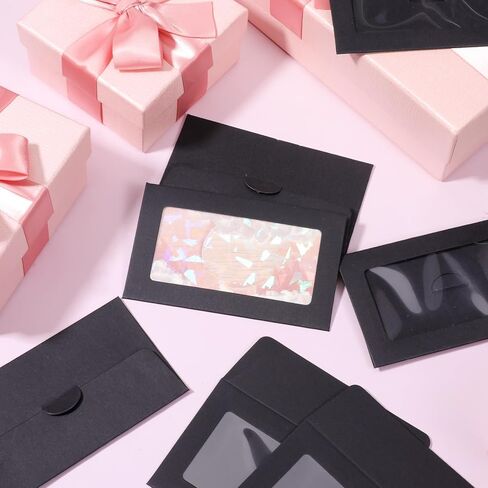 120 Pcs Window Gift Card Envelopes, 3.9 x 2.4 Inch Black Gift Card Sleeves Small Paper Envelopes with Window for Business Cards, Gifts Cards, Invitation, Thanksgiving in Saudi Arabia