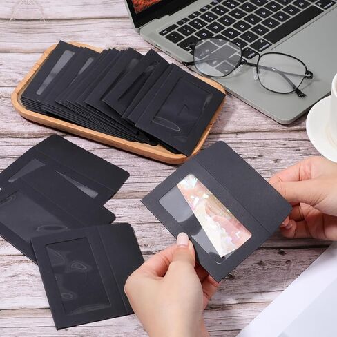 120 Pcs Window Gift Card Envelopes, 3.9 x 2.4 Inch Black Gift Card Sleeves Small Paper Envelopes with Window for Business Cards, Gifts Cards, Invitation, Thanksgiving in Saudi Arabia