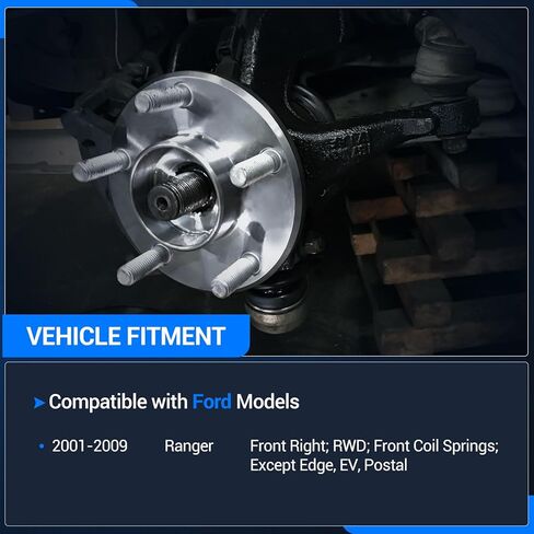 مفصل توجيه التعليق الأمامي التلقائي متوافق مع Ford Ranger 2001-2009، RWD ومع نظام تعليق زنبركي ملفوف أمامي، جانب الراكب الأيمن، استبدال # 698210 in Kuwait