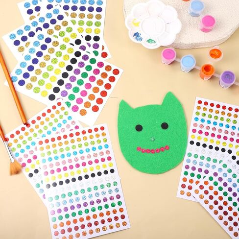 cobee 5060 Pcs Shiny Circle Dot Sticker, Color Coding Labels Laser 16 Colors Dot Sticker, Small Round Stickers 1/4" Planner Stickers for Behavior Chart Classroom Office Home Planner Art DIY in Saudi Arabia