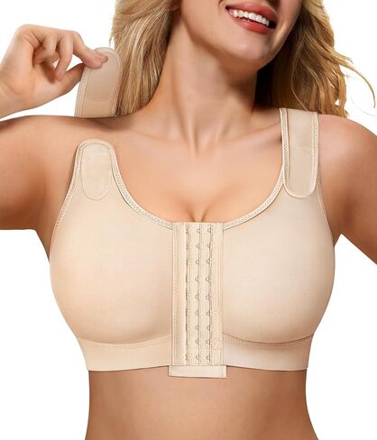 حمالة صدر CYDREAM للإغلاق الأمامي للاستخدام اليومي للنساء، حمالة صدر مضغوطة بعد الجراحة، تدعم حمالة صدر لاسلكية غير مبطنة، تغطية كاملة، راحة in Kuwait