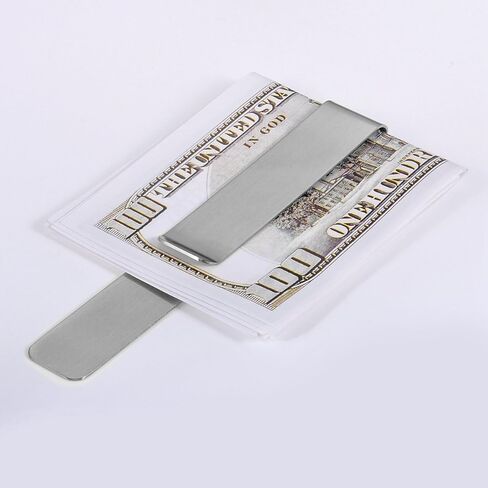 Valyria Pack of 3 Silver Stainless Steel Super Long Money Clip Cash Credit Card Holder Metal Money Clips (3pcs) in Kuwait