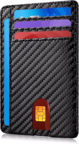 Vancle Slim RFID Wallets for Men Women, Minimalist Thin Front Pocket RFID Blocking Leather Wallets for Travel Work in Saudi Arabia