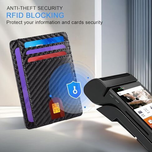 Vancle Slim RFID Wallets for Men Women, Minimalist Thin Front Pocket RFID Blocking Leather Wallets for Travel Work in Saudi Arabia