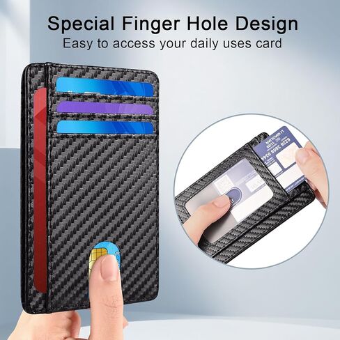 Vancle Slim RFID Wallets for Men Women, Minimalist Thin Front Pocket RFID Blocking Leather Wallets for Travel Work in Saudi Arabia