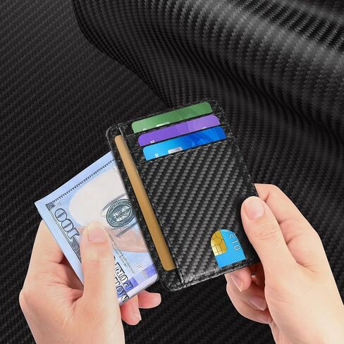 Vancle Slim RFID Wallets for Men Women, Minimalist Thin Front Pocket RFID Blocking Leather Wallets for Travel Work in Saudi Arabia