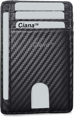 محفظة Ciana الذكية من الجلد الصناعي رفيعة للرجال والنساء، أفضل محفظة للجيب الأمامي وحامل بطاقات الائتمان مع حجب RFID (أزرق) in Kuwait