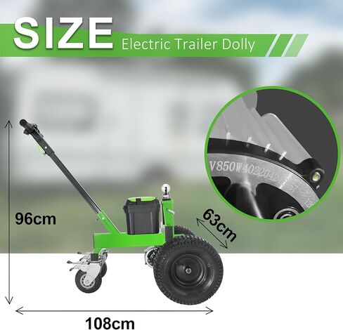 Electric Trailer Dolly Power 3600 lbs Towing Max 600 lbs Tongue Weight Hitch Ball 2"&1-7/8" DC 24V 850W 9Ah w/Heavy for Duty Commercial Utility, Dolly Valet, RV Campers in Saudi Arabia