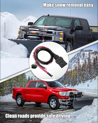 4 Pin Salt Spreader Power Cable Fit for Fisher Western SNOWEX Salt Spreader, Salt Spreader Battery Power Cable Wiring Harness with Dust Cover Replace 48808 in Saudi Arabia